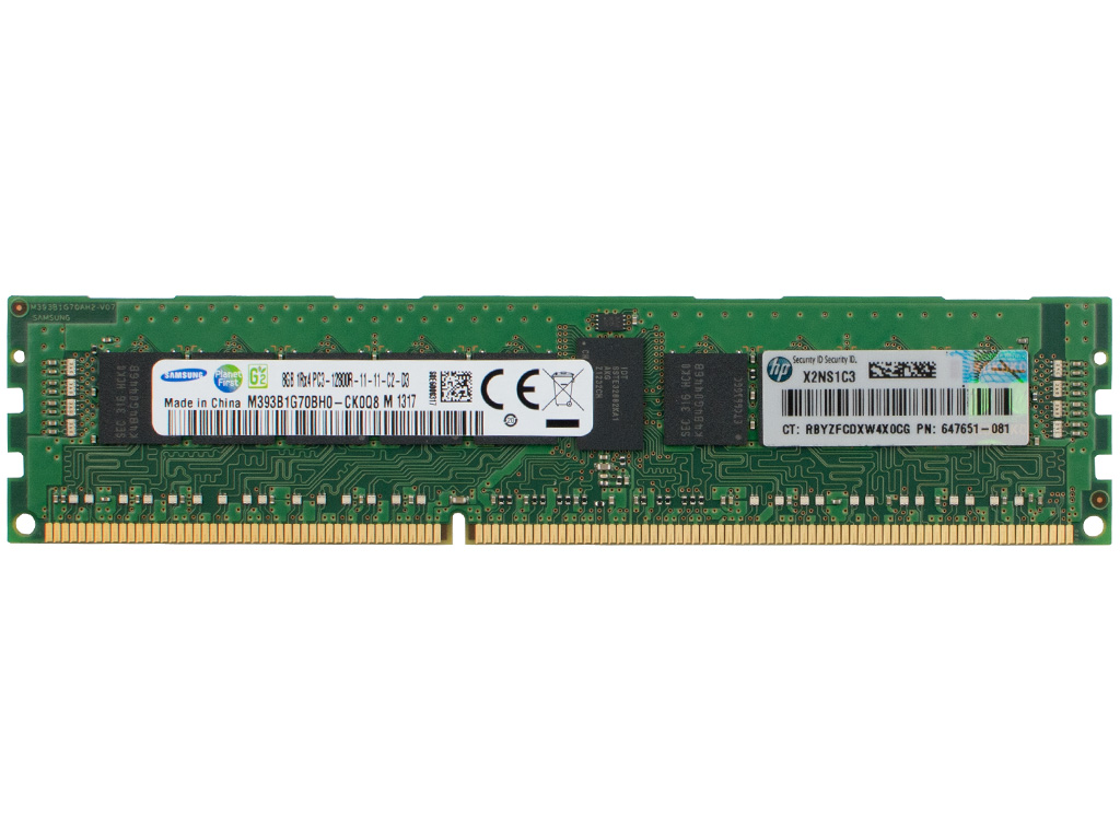 HPE RAM 8GB DDR3 1Rx4 PC3-12800R Dimm ECC REG, 647899-B21, 647651-081