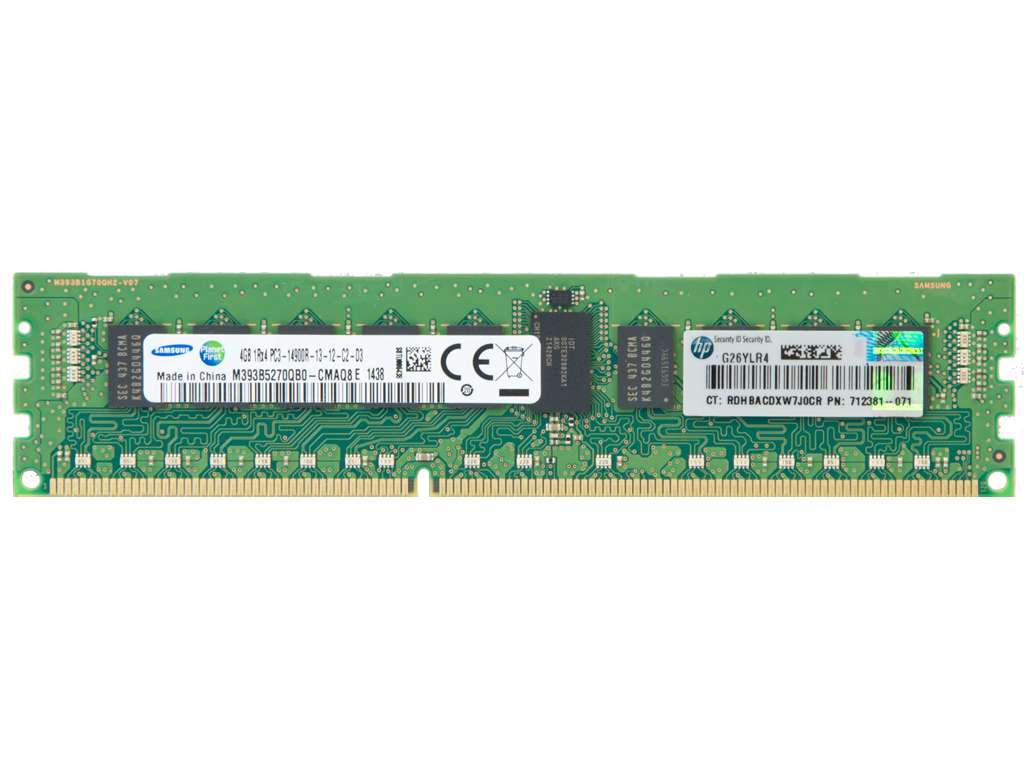 HPE RAM 4GB DDR3 1Rx4 PC3-14900R Dimm ECC REG, 708637-B21, 715272-001, 712381-071
