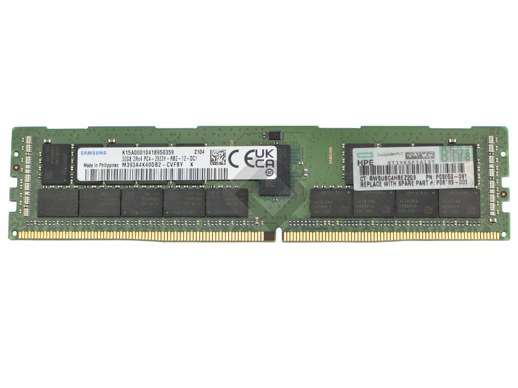 HPE RAM 32GB DDR4 2Rx4 PC4-2933Y-R Dimm ECC REG, P00924-B21, P03052-091