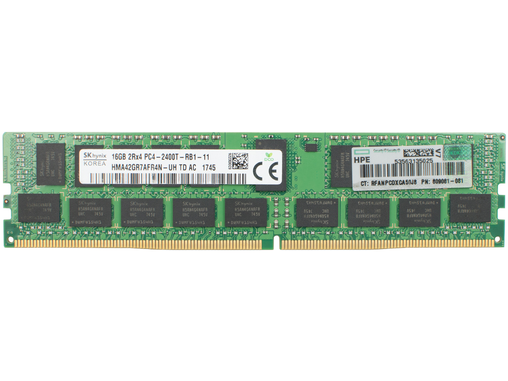 HPE RAM 16GB DDR4 2Rx4 PC4-2400T-R Dimm ECC REG, 836220-B21
